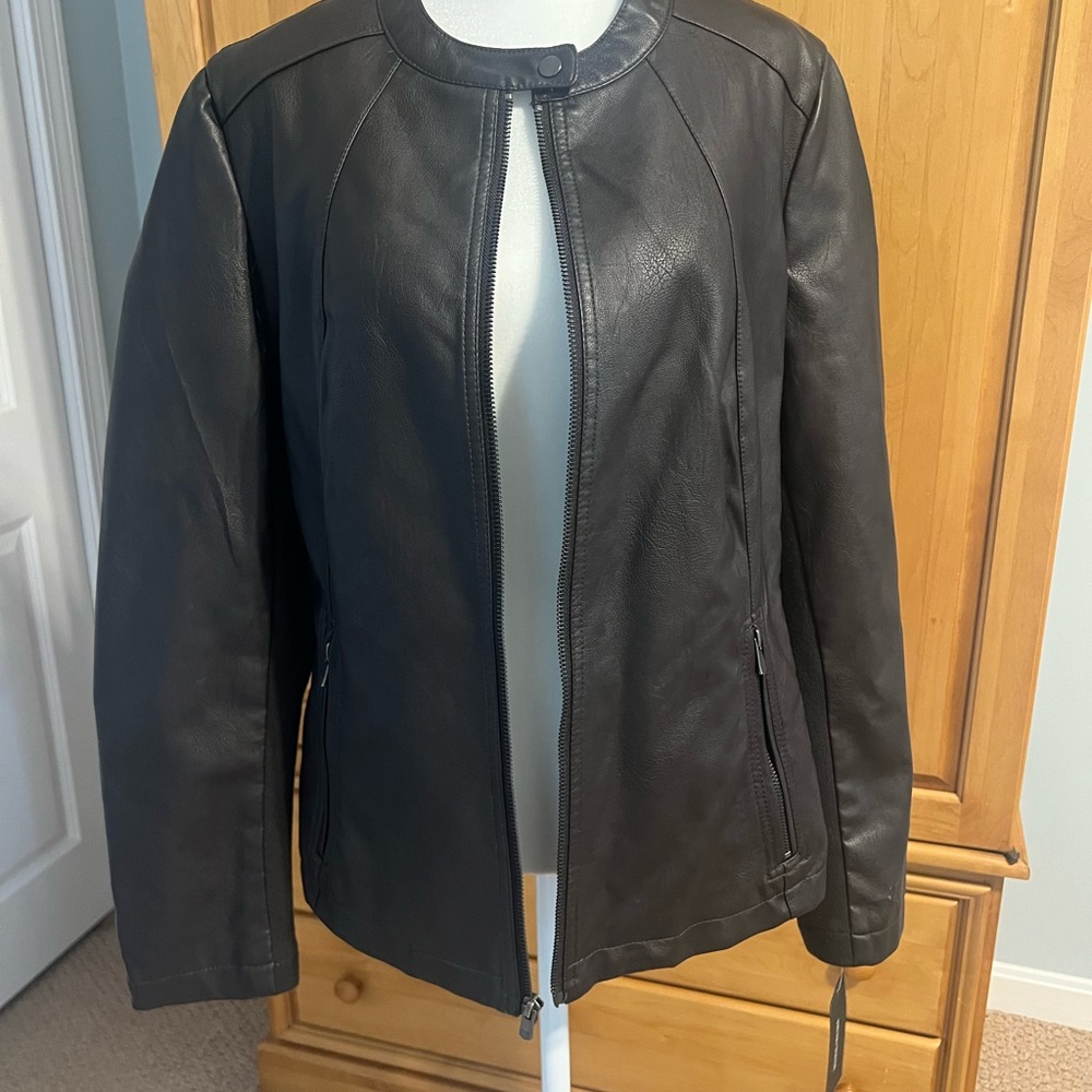 Women's Dark Chocolate Faux Leather Jacket